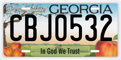 GA license plate CBJ0532