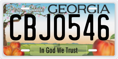 GA license plate CBJ0546