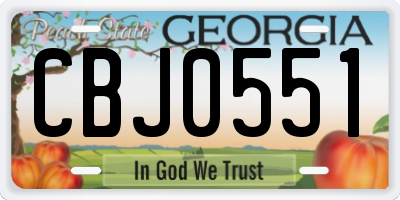 GA license plate CBJ0551