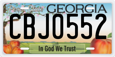 GA license plate CBJ0552