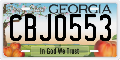 GA license plate CBJ0553