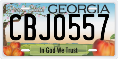 GA license plate CBJ0557