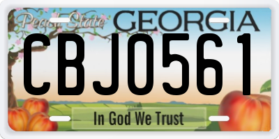 GA license plate CBJ0561