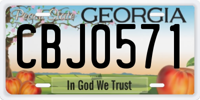 GA license plate CBJ0571