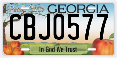GA license plate CBJ0577