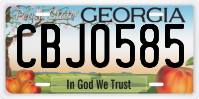 GA license plate CBJ0585