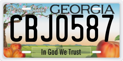 GA license plate CBJ0587