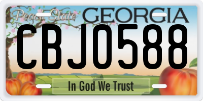 GA license plate CBJ0588