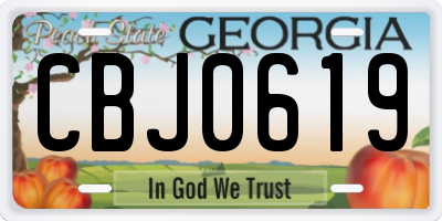 GA license plate CBJ0619