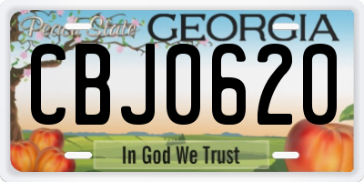 GA license plate CBJ0620