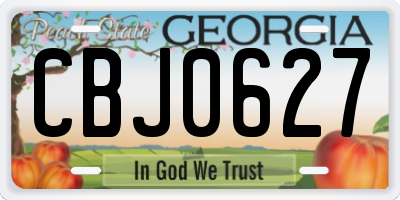 GA license plate CBJ0627