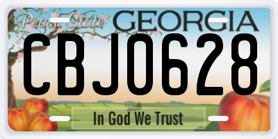GA license plate CBJ0628