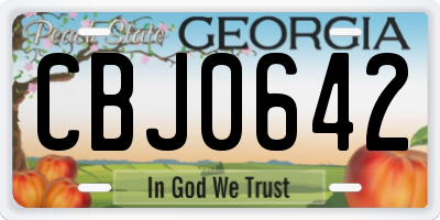 GA license plate CBJ0642