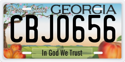 GA license plate CBJ0656