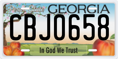 GA license plate CBJ0658