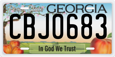 GA license plate CBJ0683
