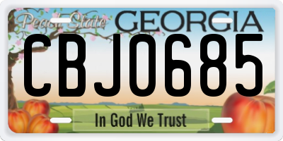 GA license plate CBJ0685