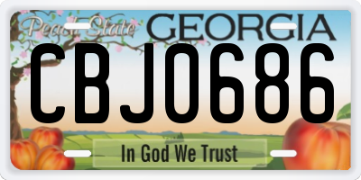 GA license plate CBJ0686
