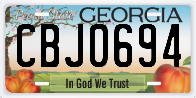 GA license plate CBJ0694