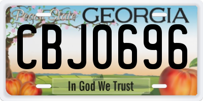 GA license plate CBJ0696
