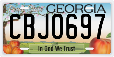 GA license plate CBJ0697