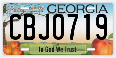 GA license plate CBJ0719