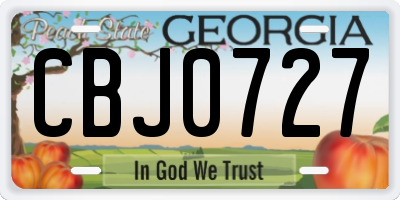 GA license plate CBJ0727