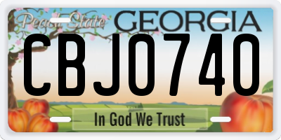 GA license plate CBJ0740
