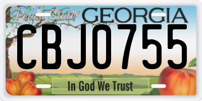 GA license plate CBJ0755
