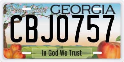 GA license plate CBJ0757