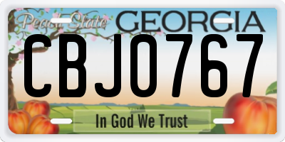 GA license plate CBJ0767