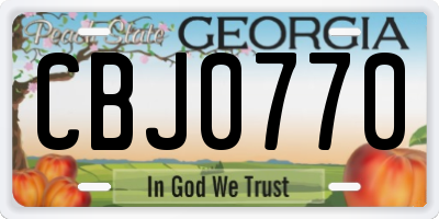 GA license plate CBJ0770