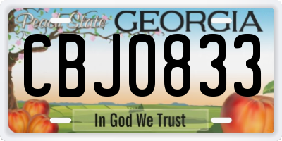 GA license plate CBJ0833