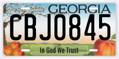 GA license plate CBJ0845