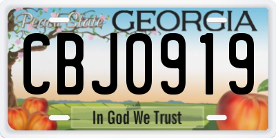 GA license plate CBJ0919