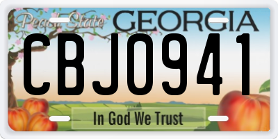 GA license plate CBJ0941