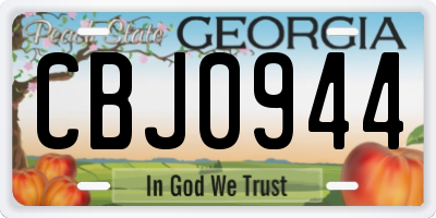 GA license plate CBJ0944