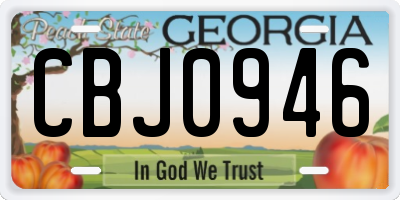 GA license plate CBJ0946