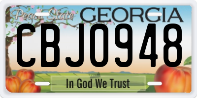 GA license plate CBJ0948