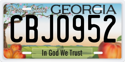 GA license plate CBJ0952