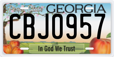 GA license plate CBJ0957