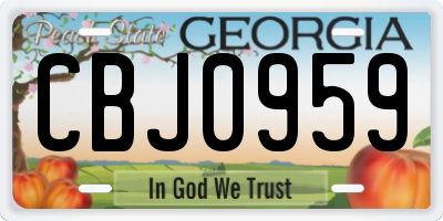 GA license plate CBJ0959