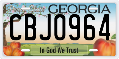 GA license plate CBJ0964
