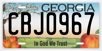 GA license plate CBJ0967