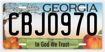 GA license plate CBJ0970