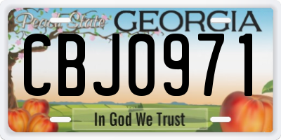 GA license plate CBJ0971