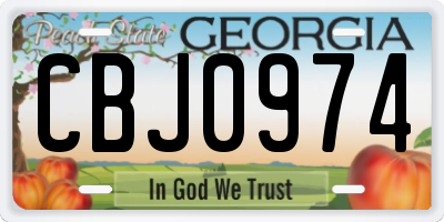 GA license plate CBJ0974