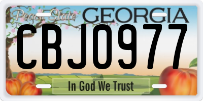 GA license plate CBJ0977