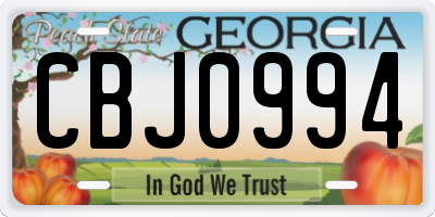 GA license plate CBJ0994