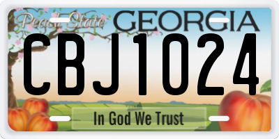 GA license plate CBJ1024
